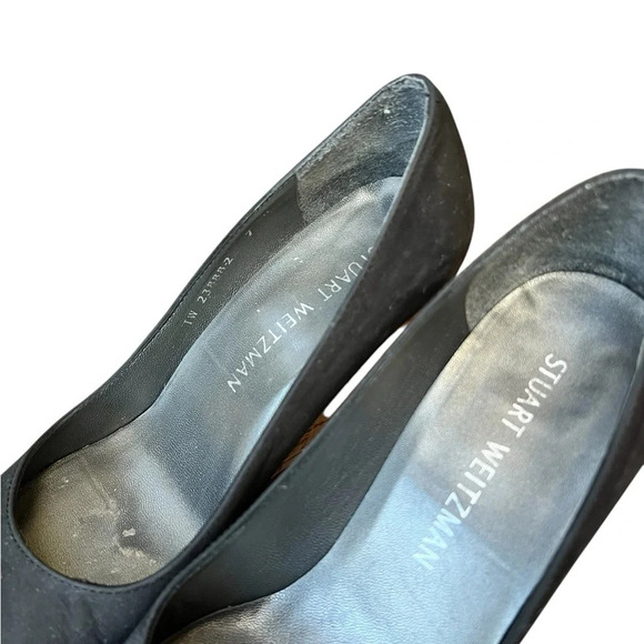 Stuart Weitzman Womens Swoon Black Wedge Heels Shoes - Picture 5 of 10